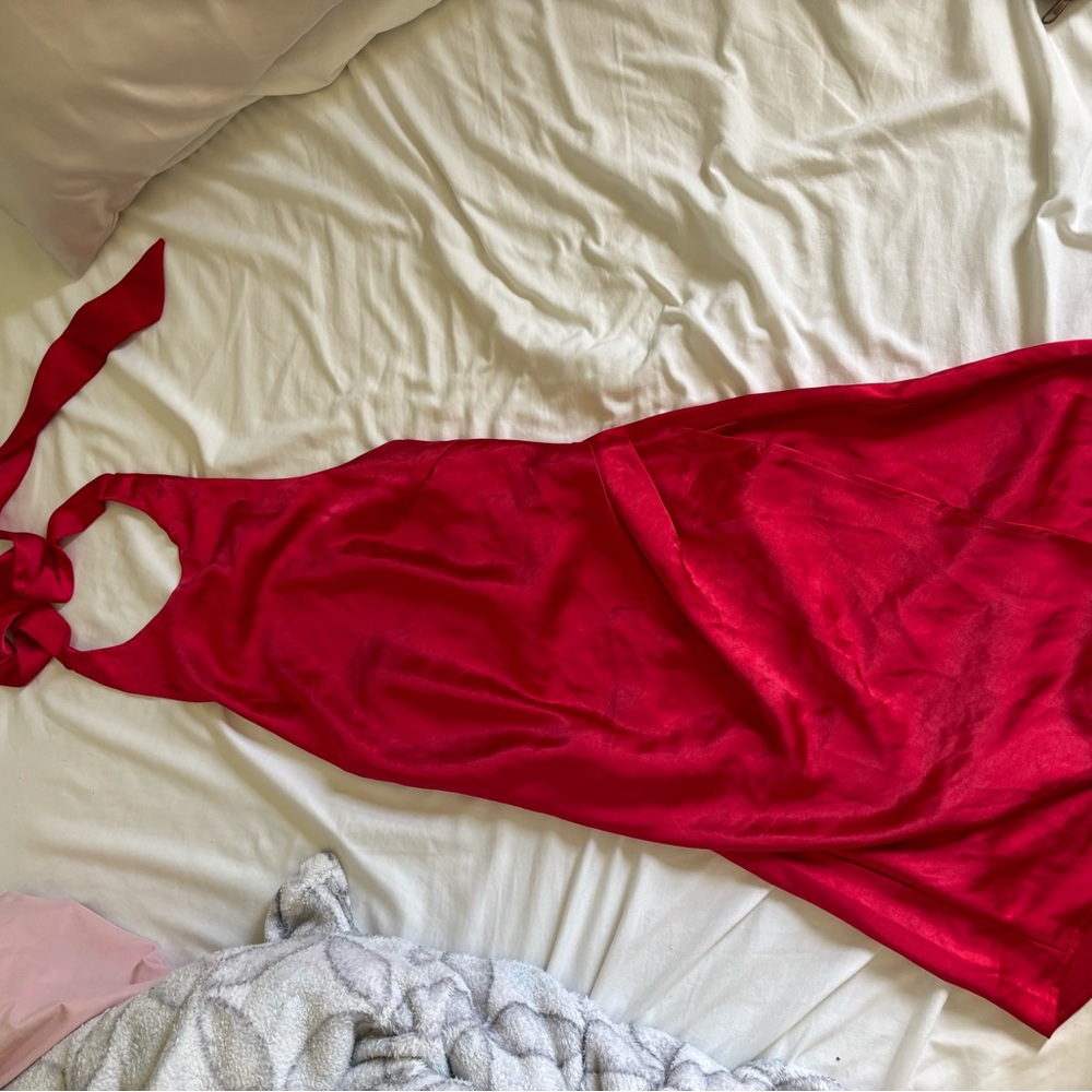 Elegant Red Satin Nightgown